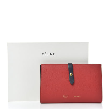 Celine Grained Calfskin Large Multifunction Strap Wallet Coquelicot 10 of 10