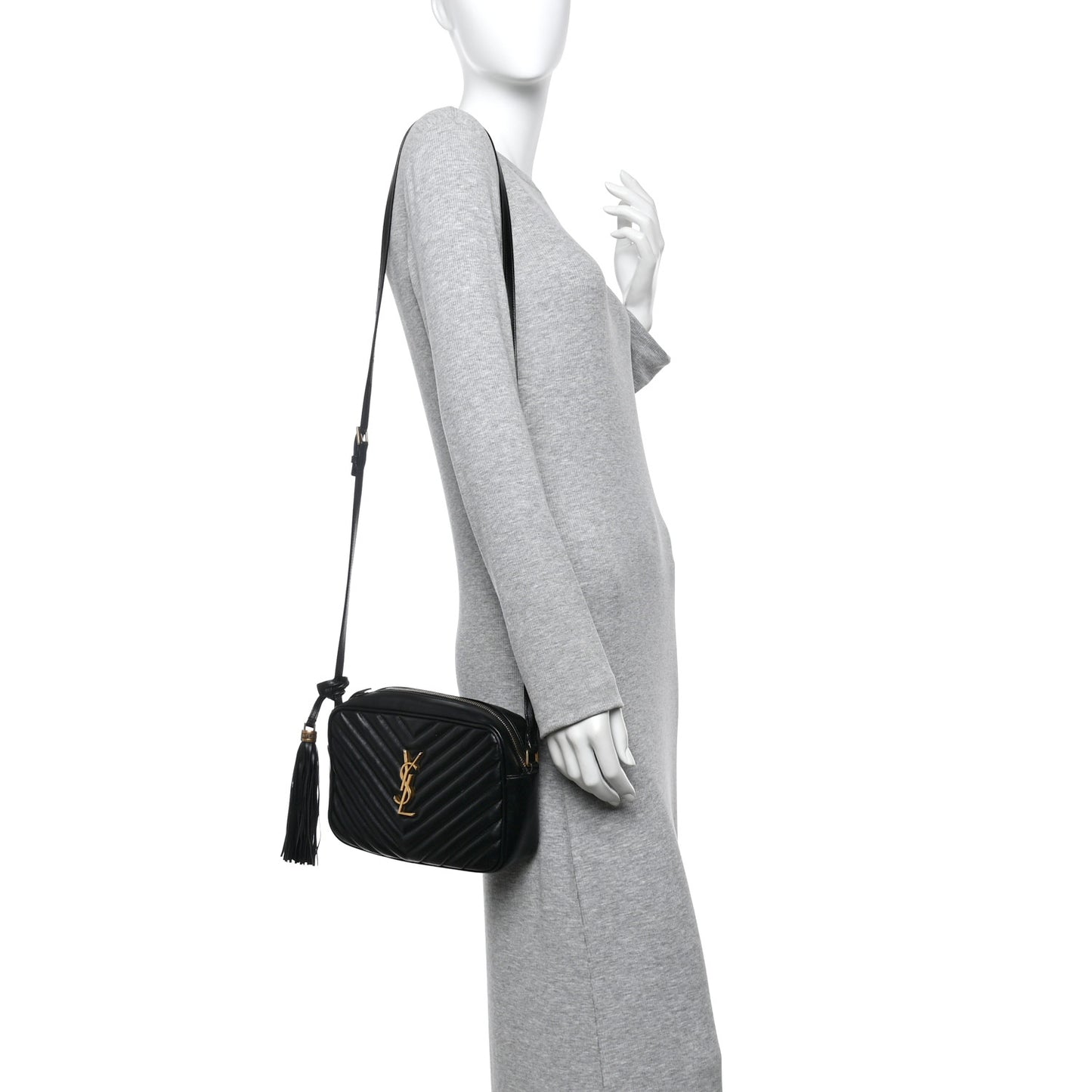 Calfskin Matelasse Monogram Lou Camera Bag Black