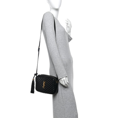 Saint Laurent Calfskin Matelasse Monogram Lou Camera Bag Black 2 of 11