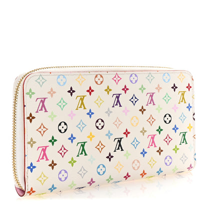 Louis Vuitton Monogram Multicolor Zippy Wallet White Litchi 3 of 8