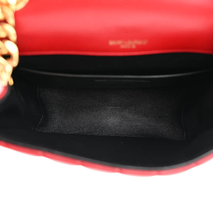 Saint Laurent Lambskin Matelasse Monogram Medium Vicky Chain Bag Rouge Eros 5 of 10