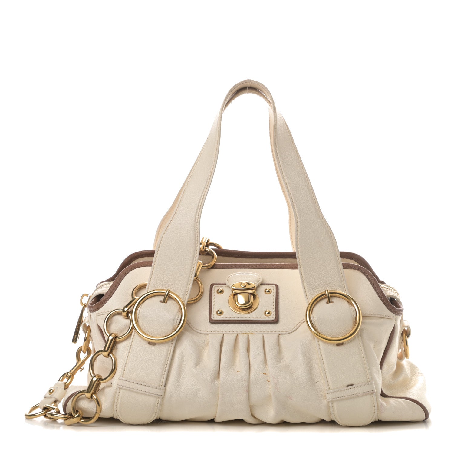 Marc Jacobs Calfskin Bal Harbour Satchel Eggshell 1 of 18