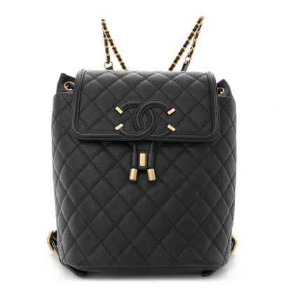 Chanel Caviar Quilted Filigree Backpack Black 1 of 12