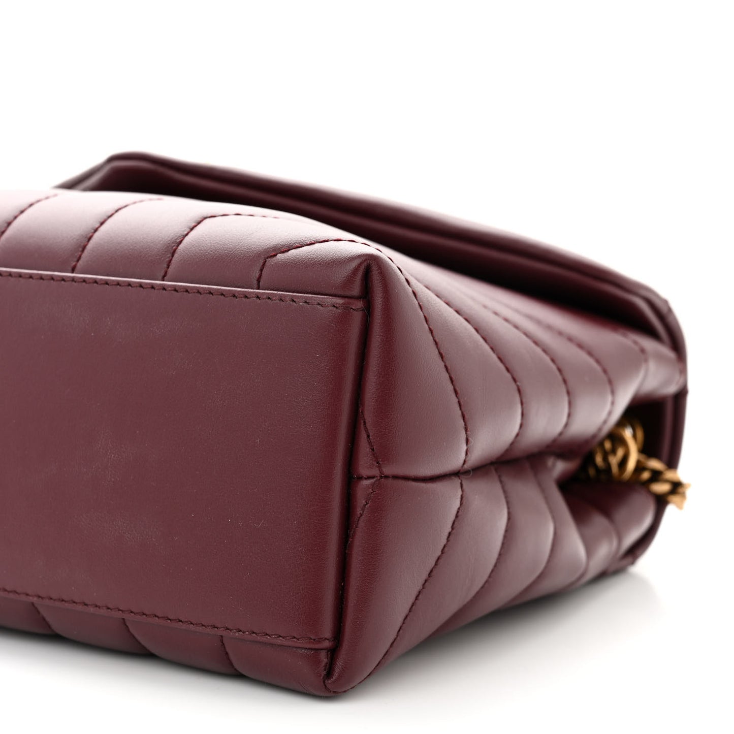 Calfskin Y Quilted Monogram Small Loulou Chain Satchel Dark Legion Red