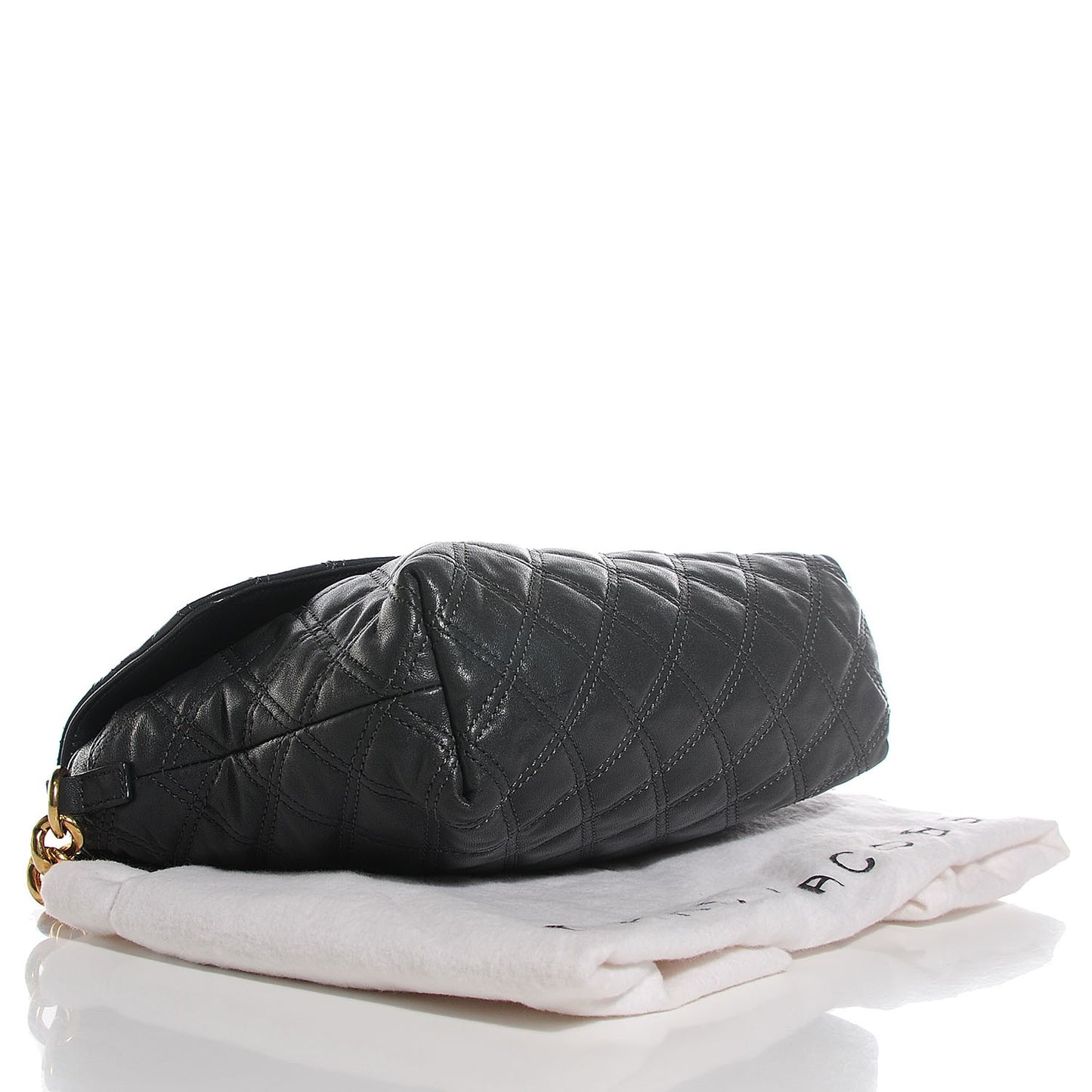 Lacquered Lambskin Quilted The Large Single Flap Dark Grey