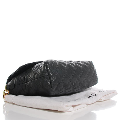 Marc Jacobs Lacquered Lambskin Quilted The Large Single Flap Dark Grey 4 of 11