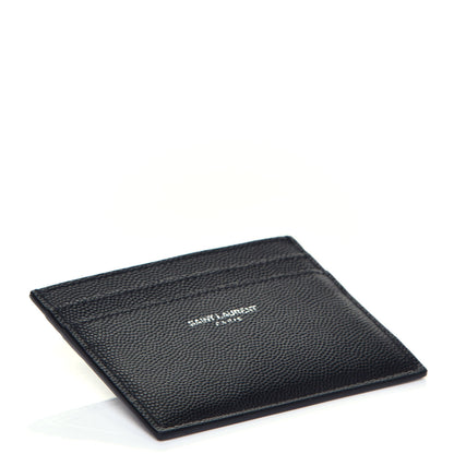 Saint Laurent Grain De Poudre Card Case Black 4 of 8