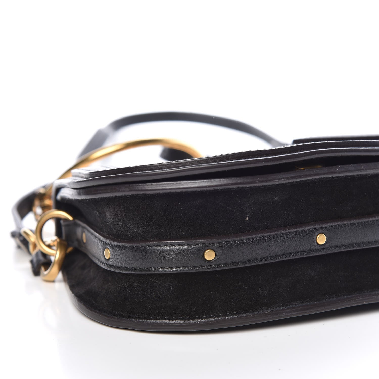 Chloe Calfskin Suede Small Nile Bracelet Bag Black 13 of 14