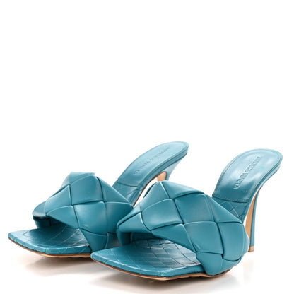 Bottega Veneta Nappa Maxi Intrecciato Lido 90mm Mule Sandals 39 Vintage Blue 4 of 8