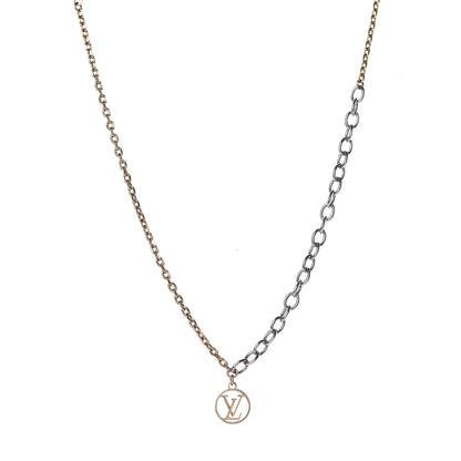 Louis Vuitton Logomania Necklace Silver Gold 1 of 7