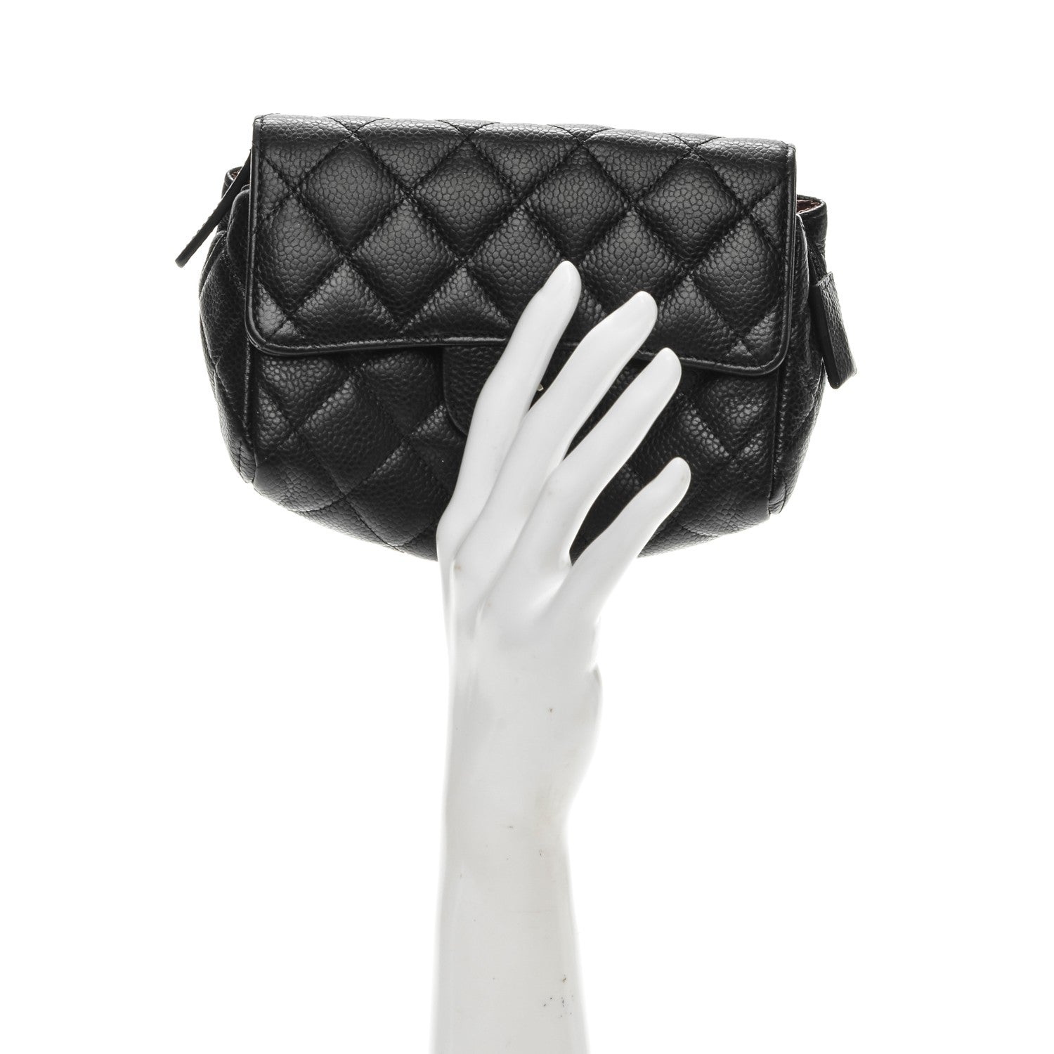 Chanel Caviar Quilted Flap Cosmetic Case Black 2 of 8
