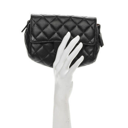 Chanel Caviar Quilted Flap Cosmetic Case Black 2 of 8