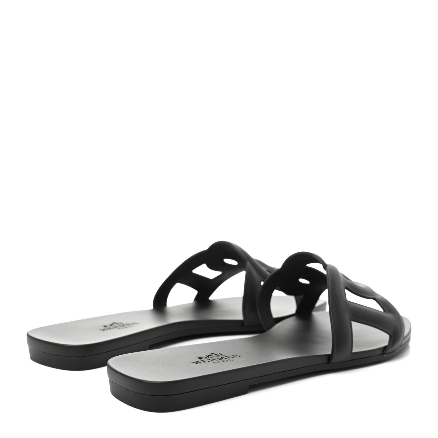 Hermes Rubber Aloha Sandals 36 Black 4 of 8