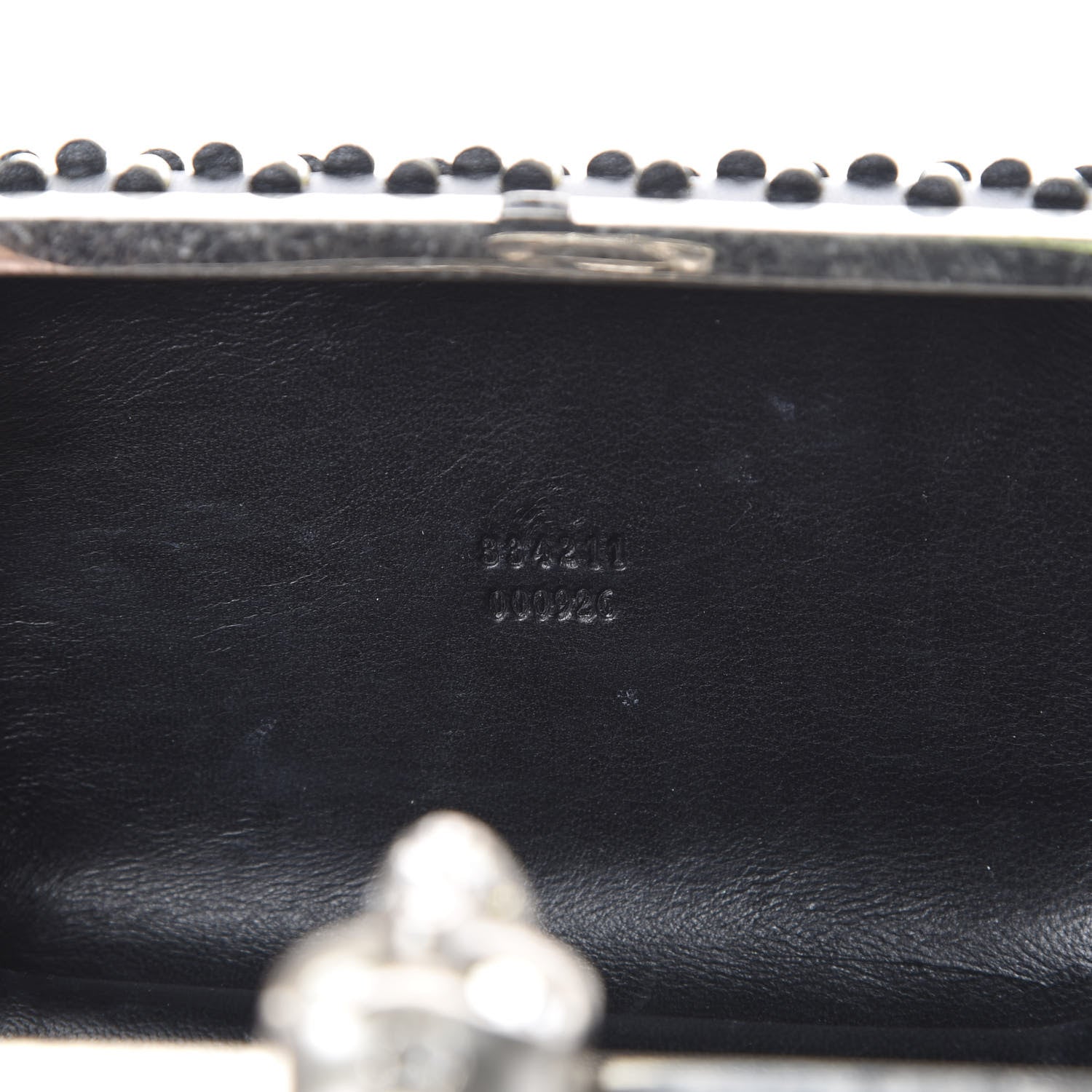 Alexander McQueen Pearl Embellished Calfskin Skull Box Clutch Black 6 of 9