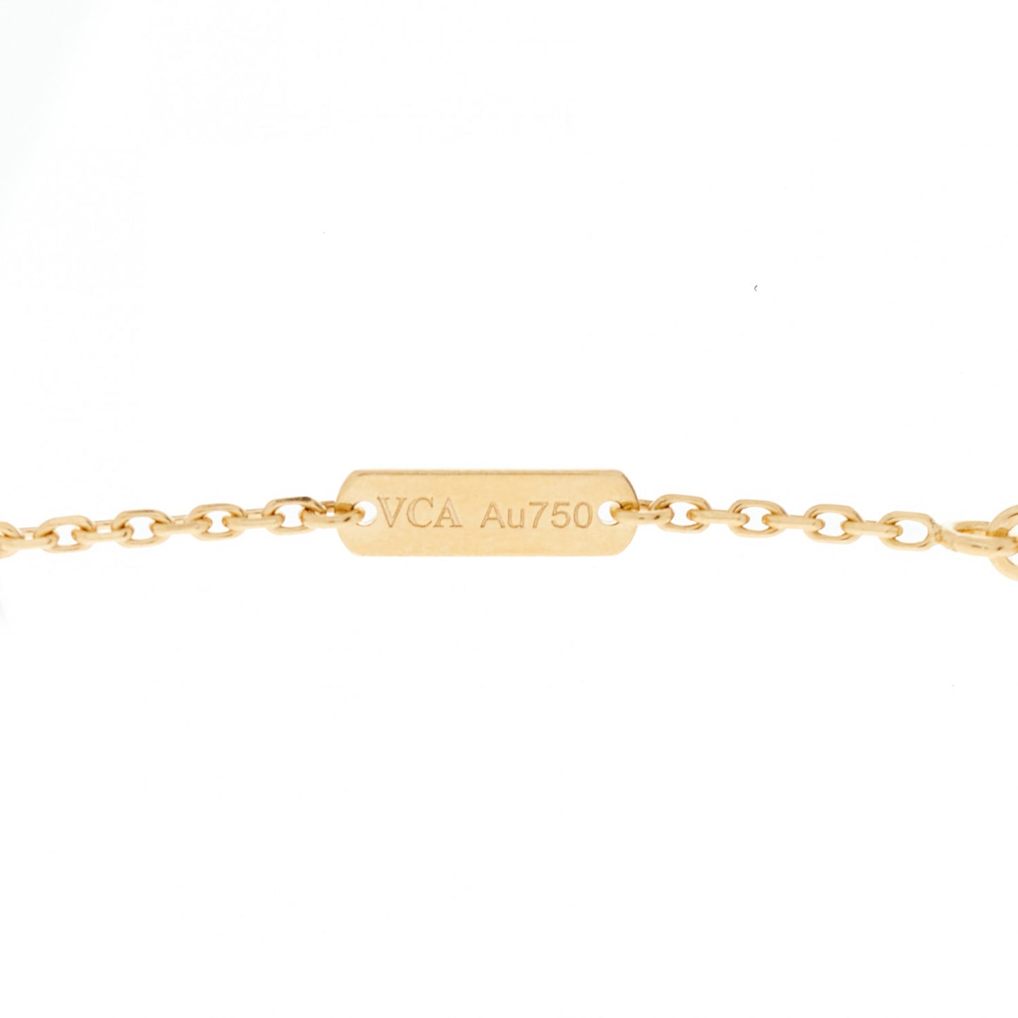 18K Yellow Gold Guilloche Vintage Alhambra Pendant Necklace