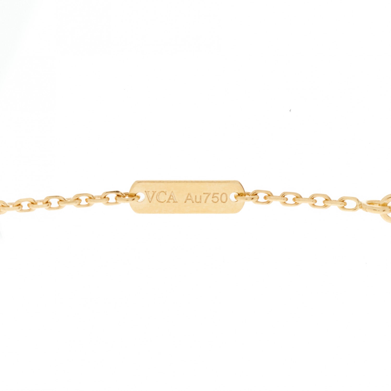 Van Cleef & Arpels 18K Yellow Gold Guilloche Vintage Alhambra Pendant Necklace 5 of 7