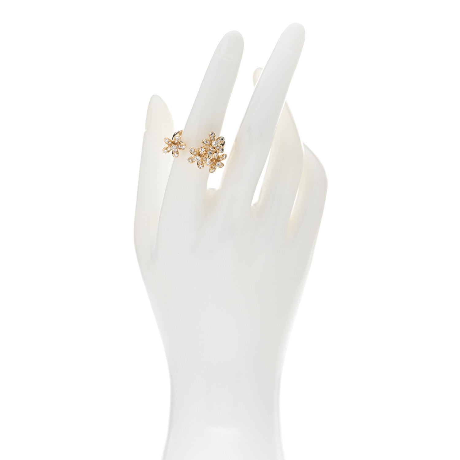 Van Cleef & Arpels 18K Yellow Gold Diamond Socrate Between The Finger Ring 53 6.5 2 of 4