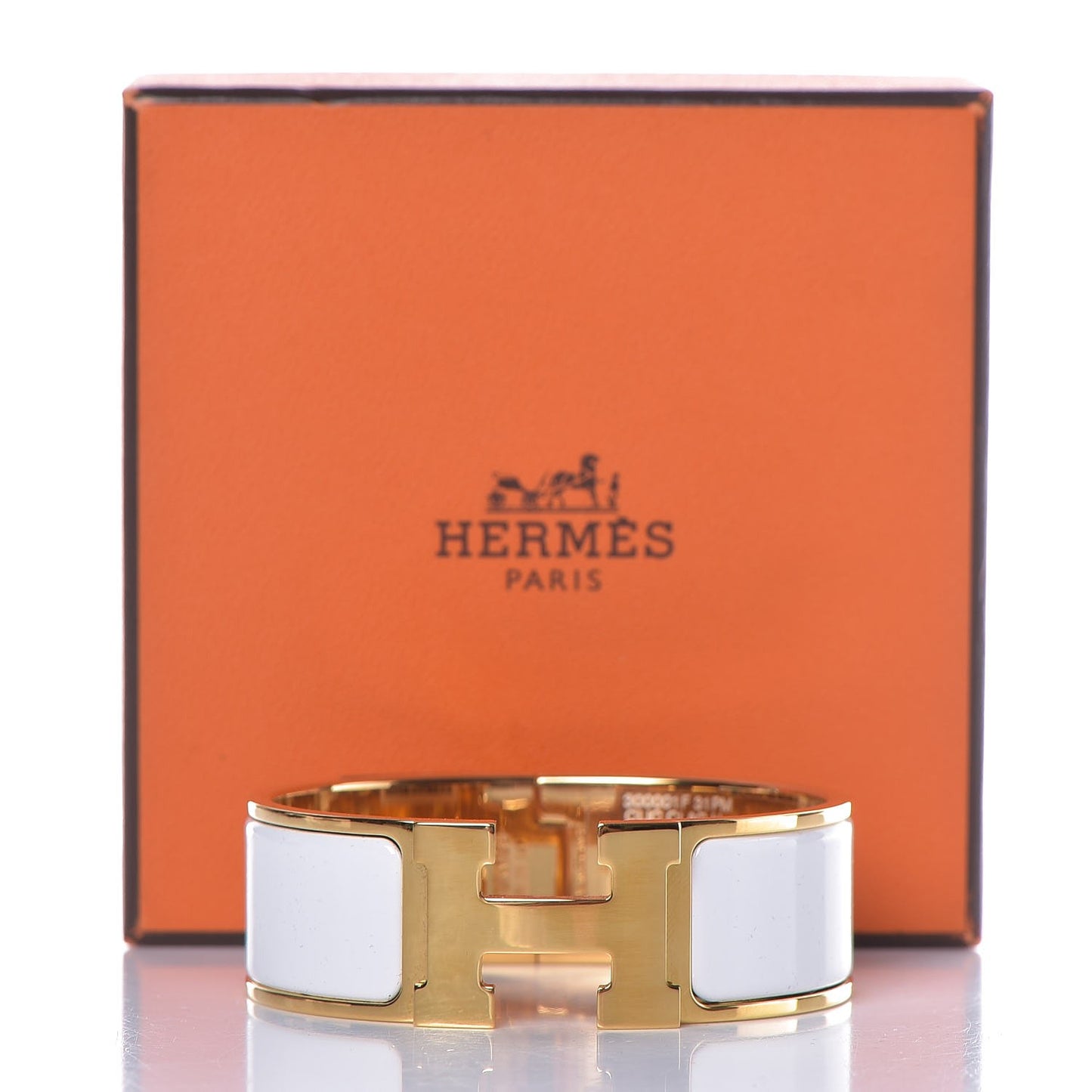 Enamel Wide Clic Clac H Bracelet PM White