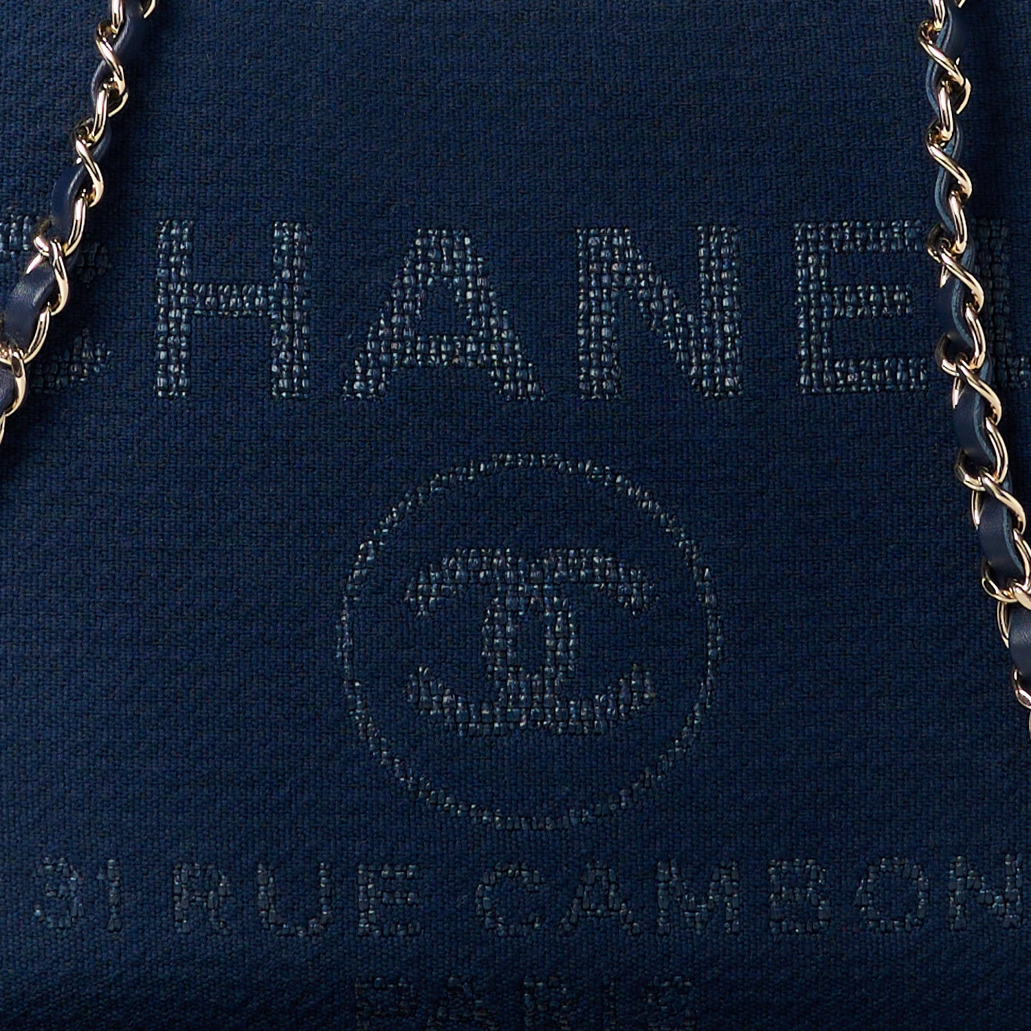 Chanel Mixed Fibers Small Deauville Tote Navy 10 of 13