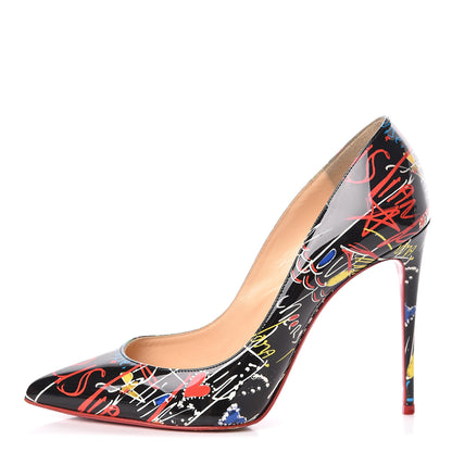Christian Louboutin Patent Loubitag Pigalle Follies 100 Pumps 38 Black 1 of 16
