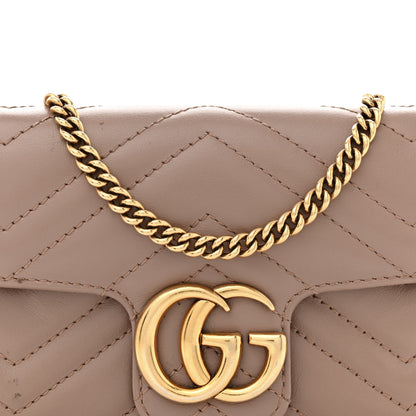 Gucci Calfskin Matelasse Super Mini GG Marmont Shoulder Bag Porcelain Rose 8 of 14