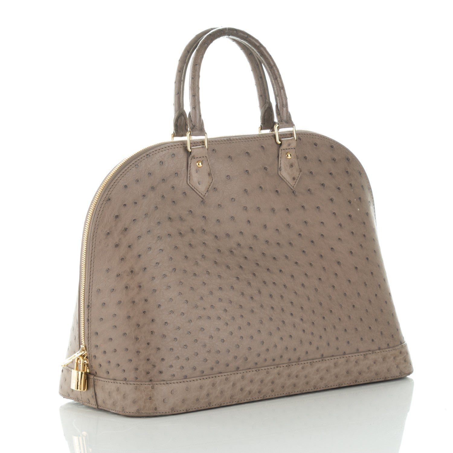 Louis Vuitton Ostrich Alma GM Gris 3 of 8