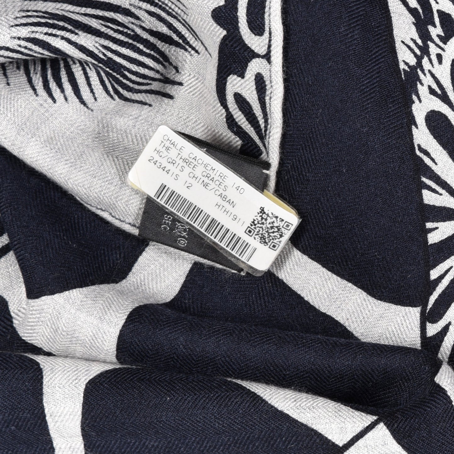 Cashmere Silk The Three Graces Shawl 140 Gris Chine Caban