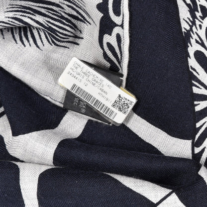 Hermes Cashmere Silk The Three Graces Shawl 140 Gris Chine Caban 5 of 5