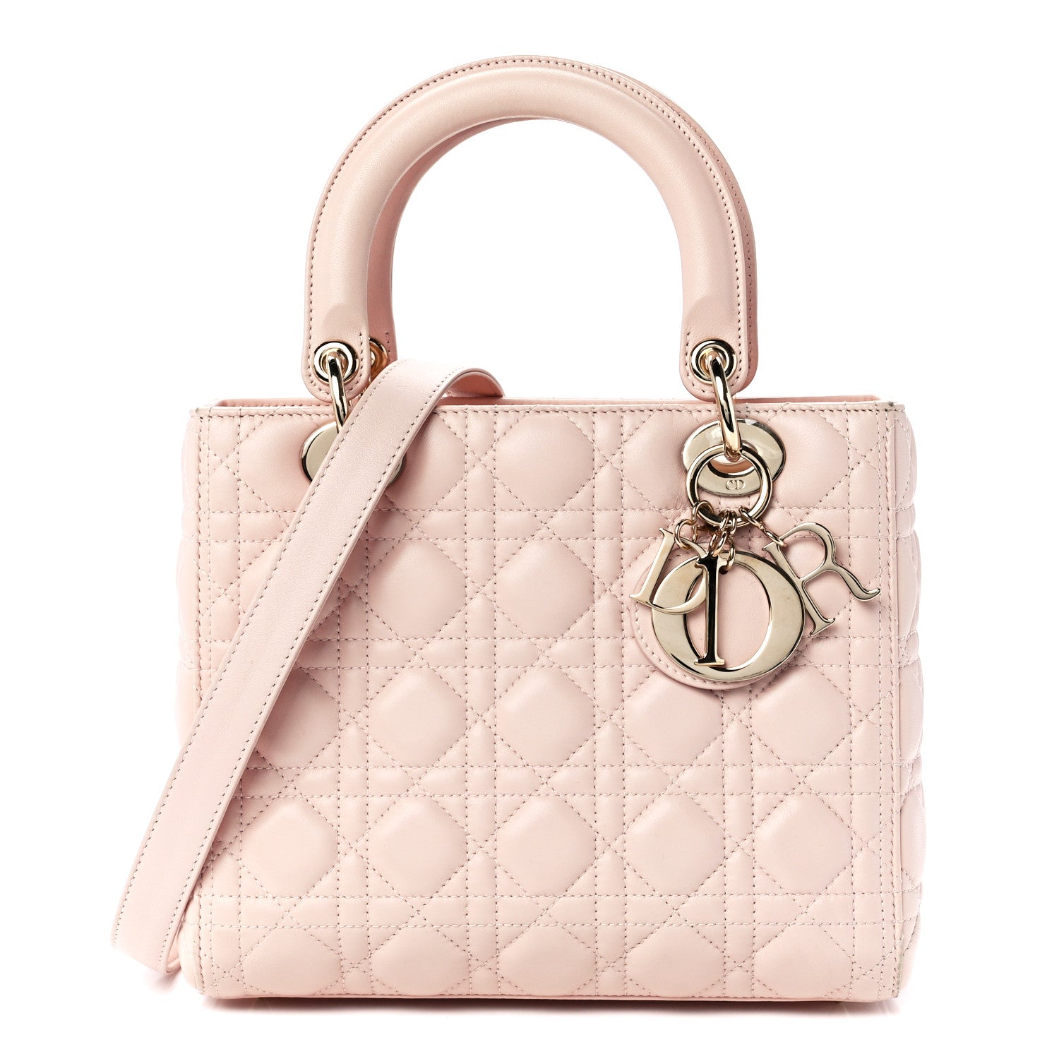 Christian Dior Lambskin Cannage Medium Lady Dior Light Pink 1 of 11