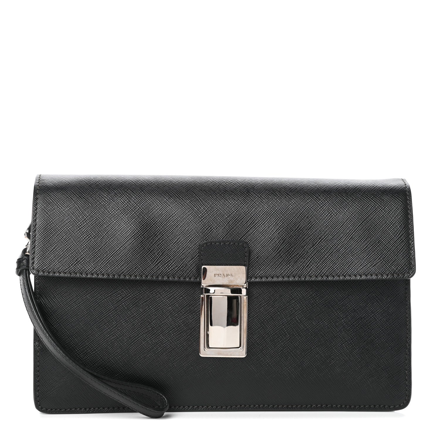 Prada Saffiano Travel Wristlet Black 1 of 8