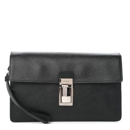 Prada Saffiano Travel Wristlet Black 1 of 8