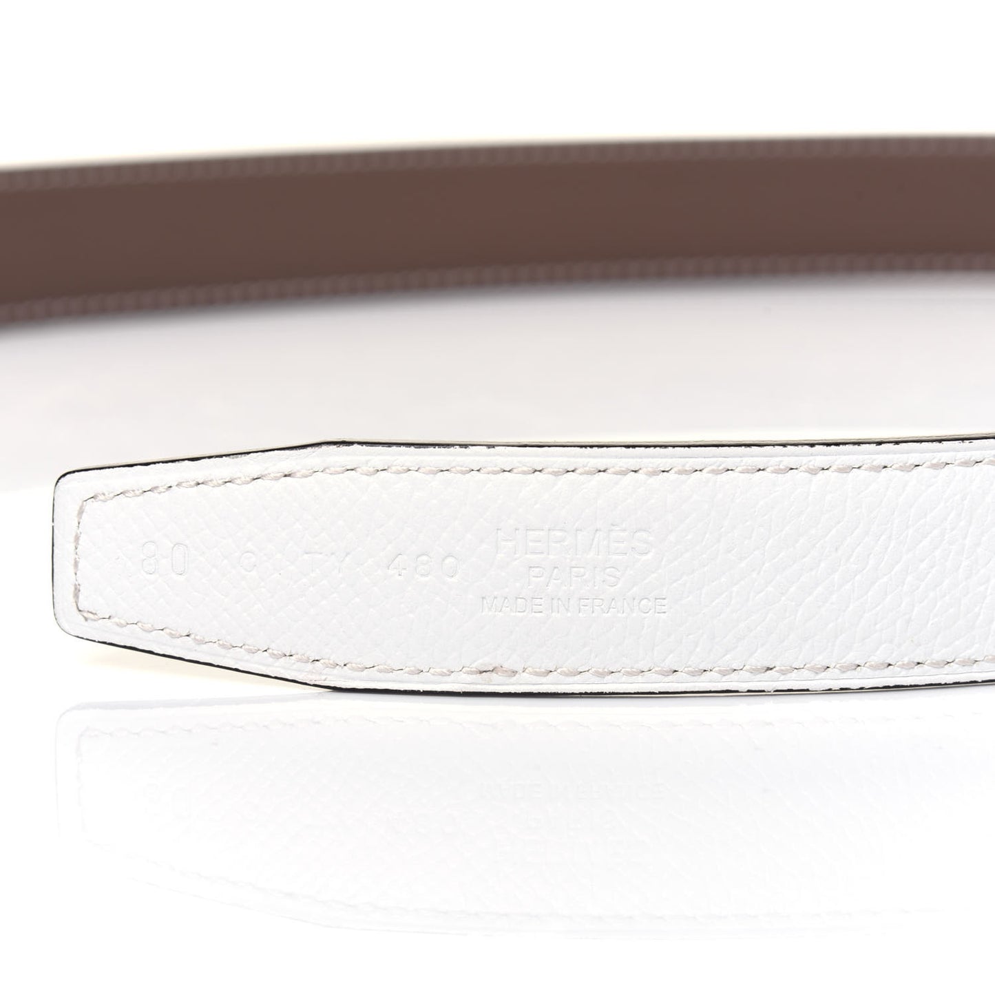 Swift Epsom 24mm Belt Strap 80 White Etoupe