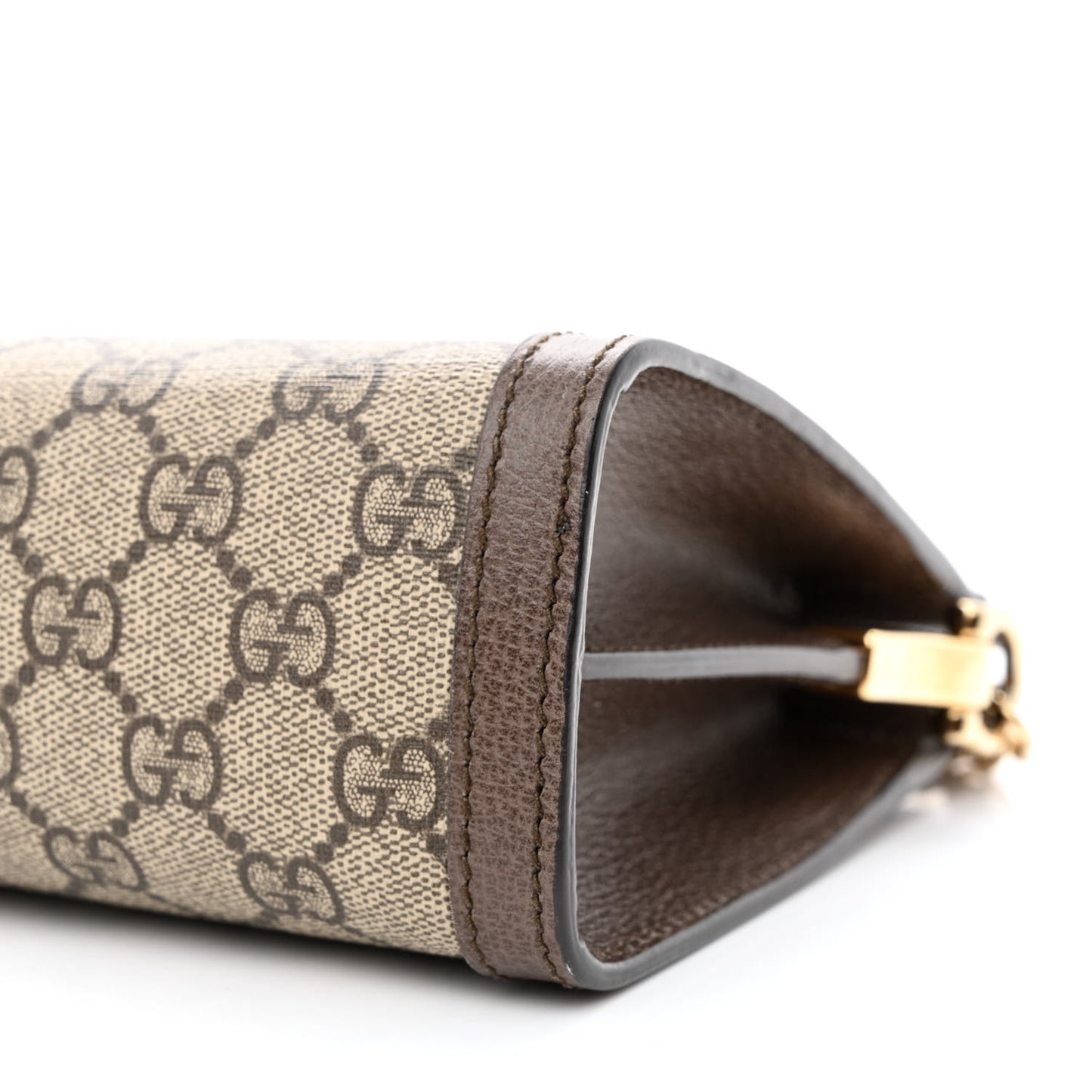 GG Supreme Monogram Web Small Ophidia Chain Shoulder Bag Brown