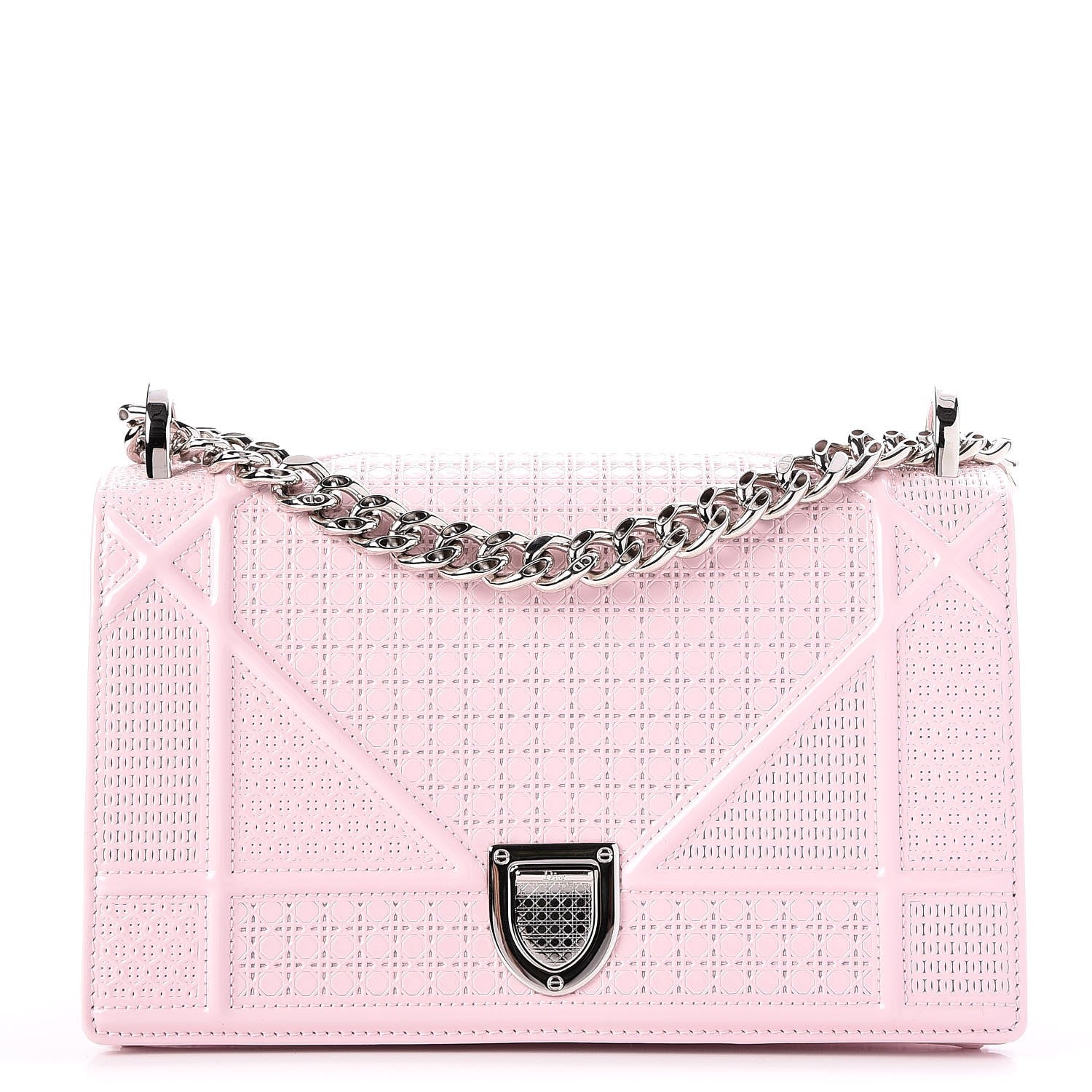 Christian Dior Patent Micro-Cannage Small Diorama Flap Bag Rose 1 of 7