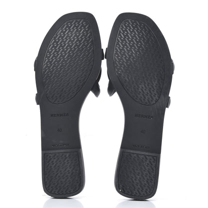 Hermes Rubber Aloha Sandals 40 Black 5 of 8