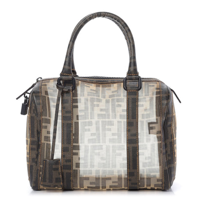 Fendi Zucca Spalmati Mesh Mixed Media Forever Boston Tobacco 1 of 11