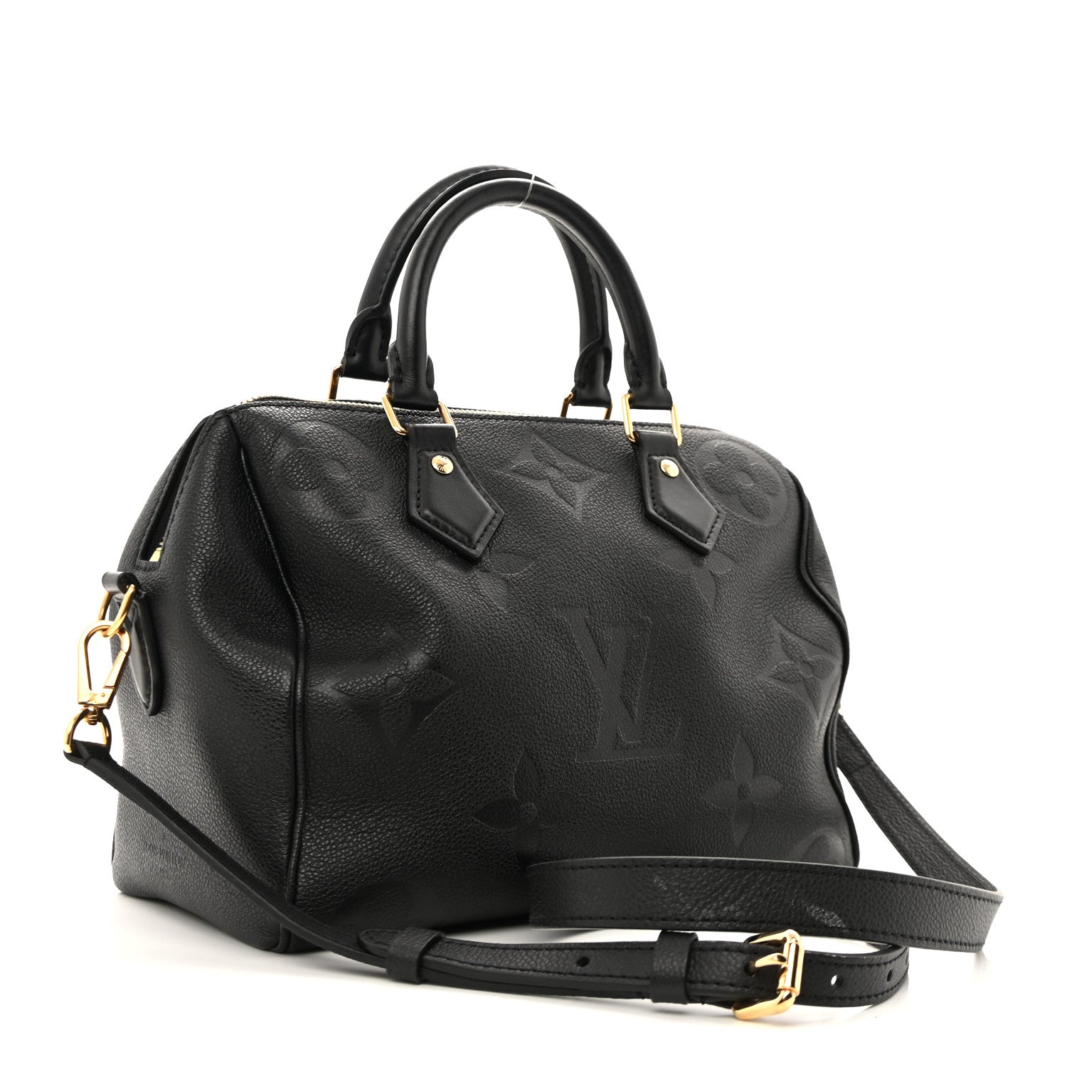 Louis Vuitton Empreinte Monogram Giant Speedy Bandouliere 25 Black 3 of 11