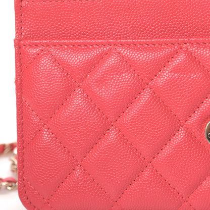 Chanel Caviar Quilted Wallet On Chain WOC Coral 12 of 13