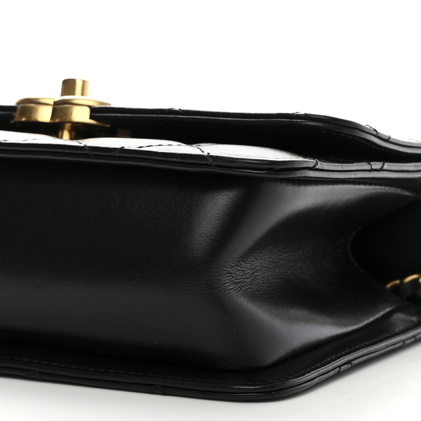 Calfskin Quilted Mini Perfect Fit Flap Black