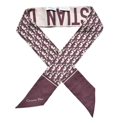 Christian Dior Silk Oblique Mitzah Scarf Bordeaux 1 of 3