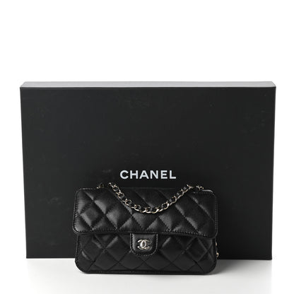 Chanel Caviar Fabric Quilted Foldable Tote With Chain Black Multicolor 18 of 18