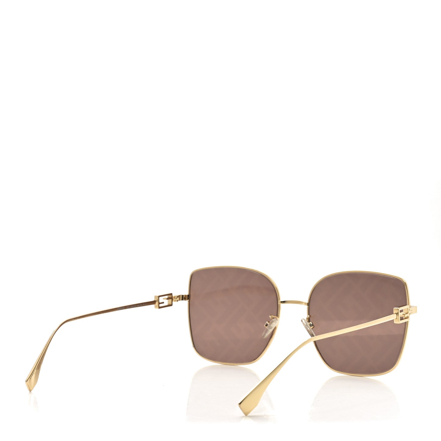 Metal Square Sunglasses FF40013U Gold Brown