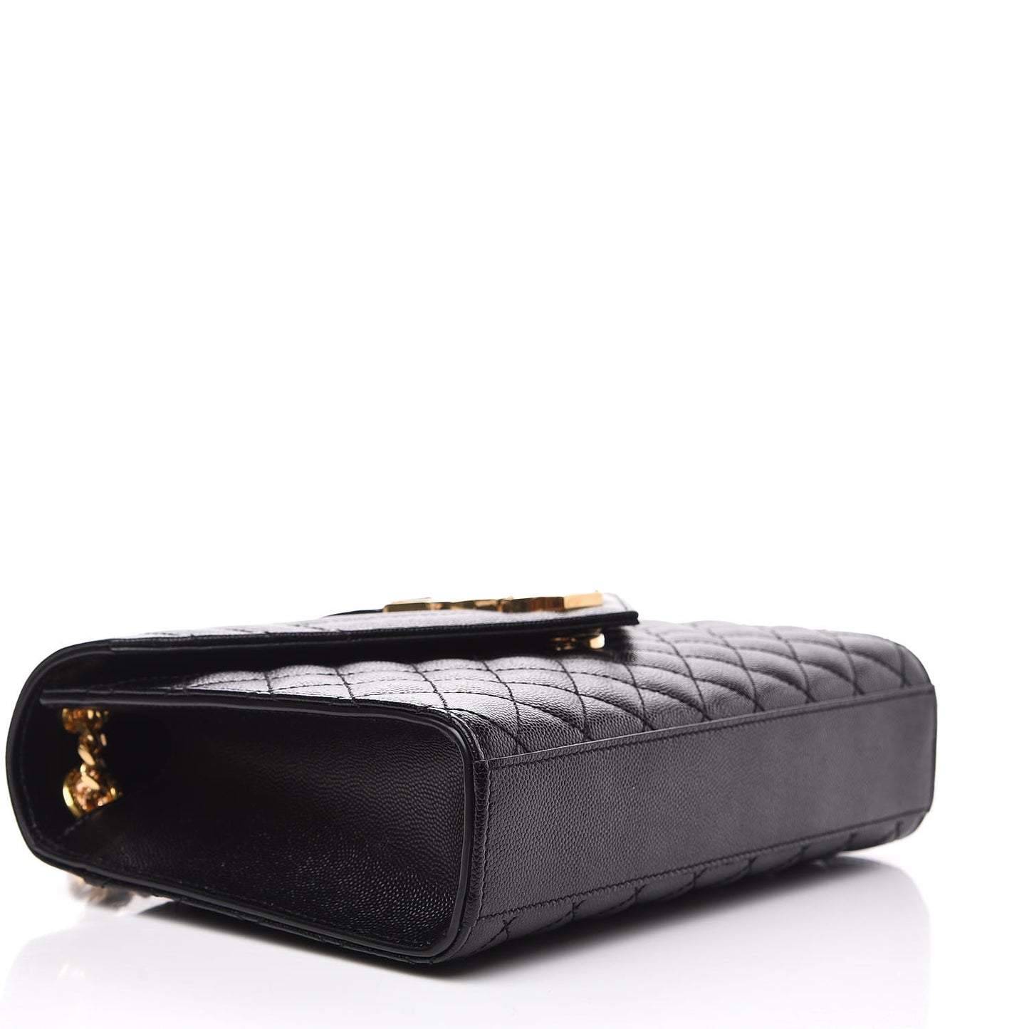 Grain De Poudre Textured Mixed Matelasse Triquilt Medium Monogram Satchel Black