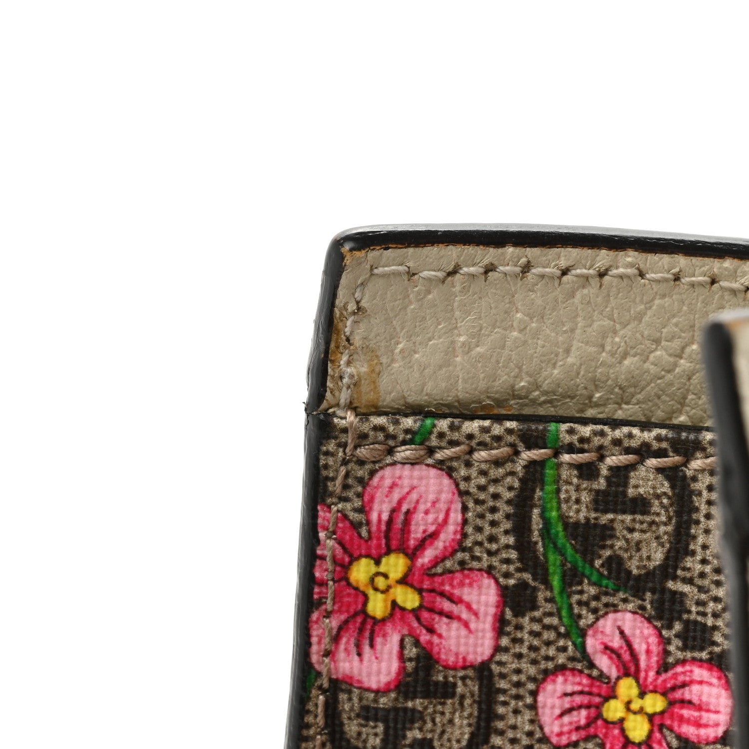 Gucci GG Supreme Monogram Flora Textured Calfskin Small Padlock Tote Beige Ebony Multicolor Mystic White 15 of 17