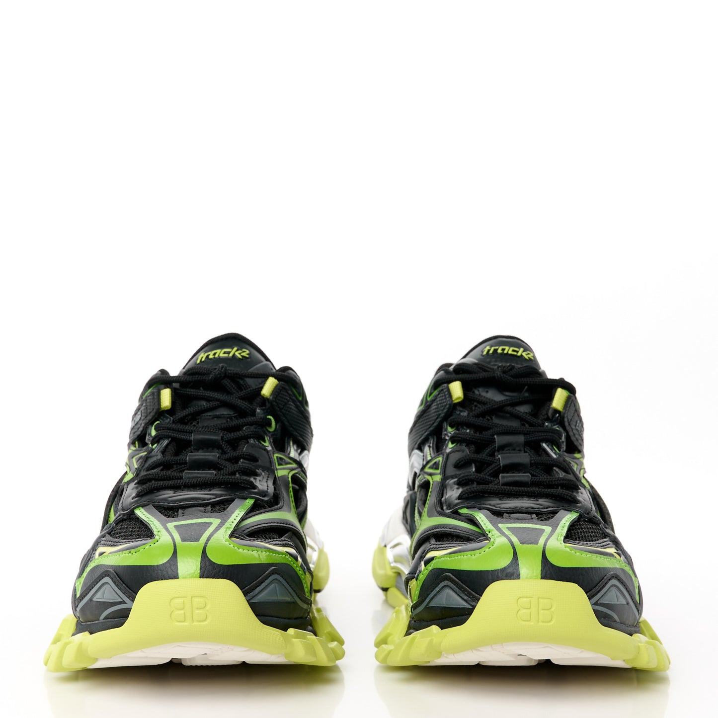Rubber Mesh Tri-Color Clear Sole Mens Track.2 Open Sneakers 42 Black Yellow