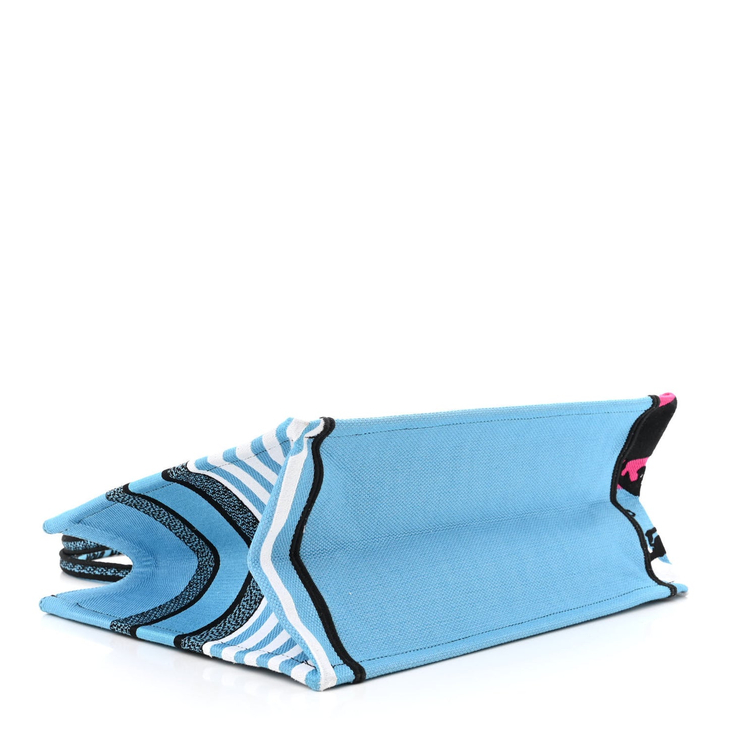 Canvas Embroidered Medium Jungle Pop Book Tote Blue