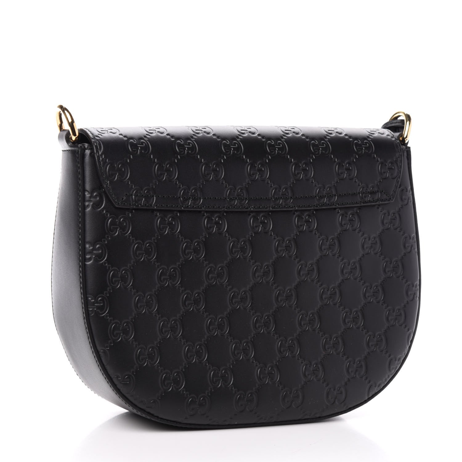 Gucci Guccissima Medium Padlock Messenger Shoulder Bag Black 3 of 12