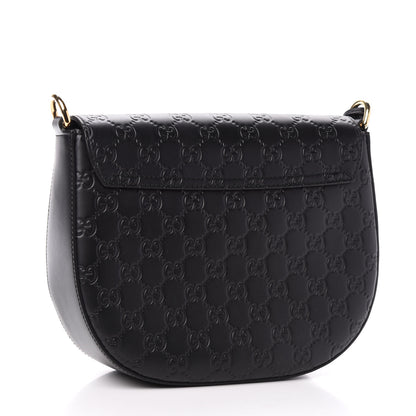 Gucci Guccissima Medium Padlock Messenger Shoulder Bag Black 3 of 12
