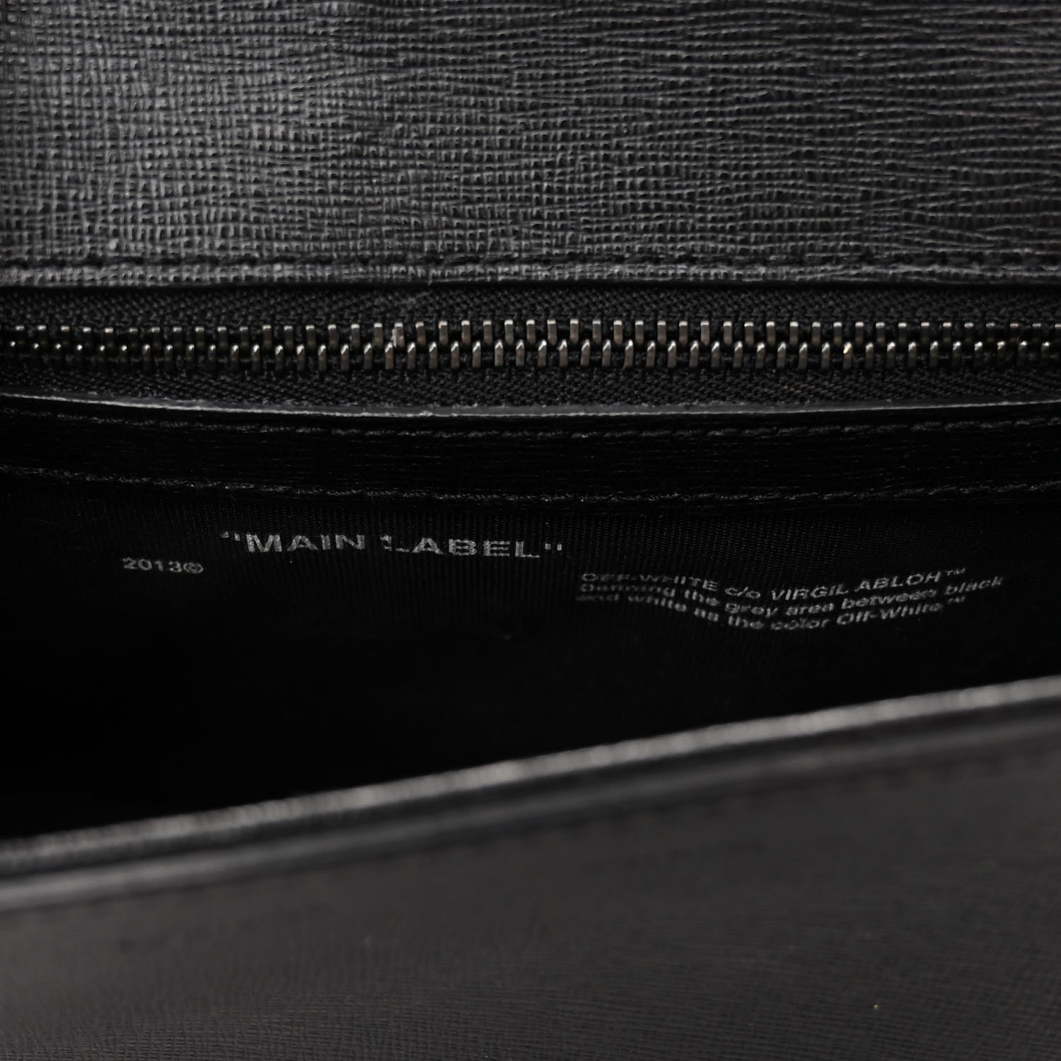 Off-White Calfskin Diag Flap Bag Black White 6 of 11
