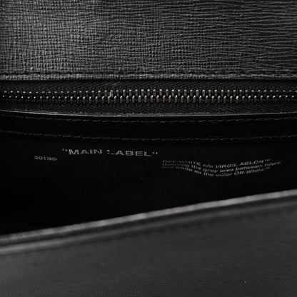 Off-White Calfskin Diag Flap Bag Black White 6 of 11